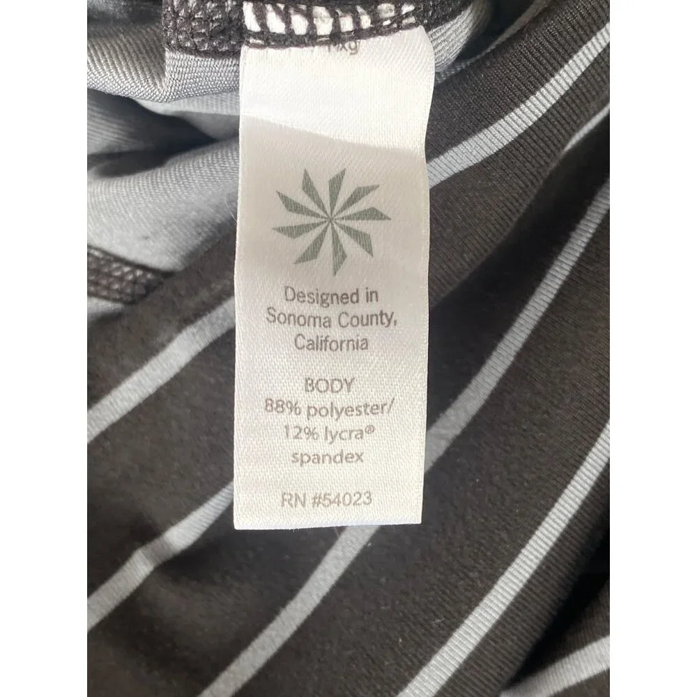 Athleta Leggings S Chaturanga Stripe Tight Black Gray Full Ankle 27" Yoga - Picture 7 of 10